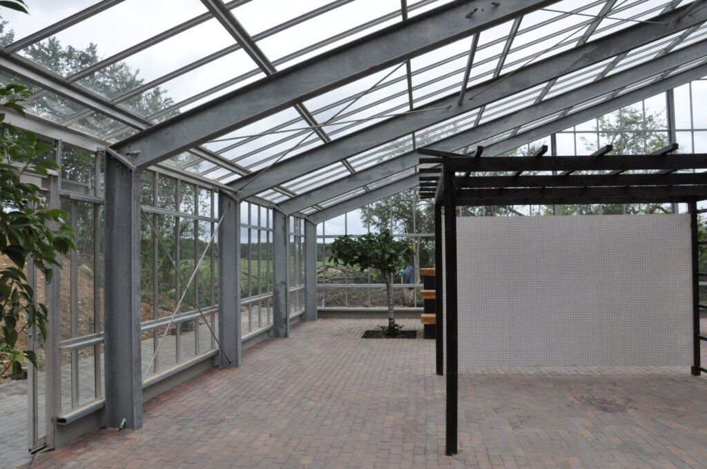 Glass building as a framework for Hillerød Lilleskole